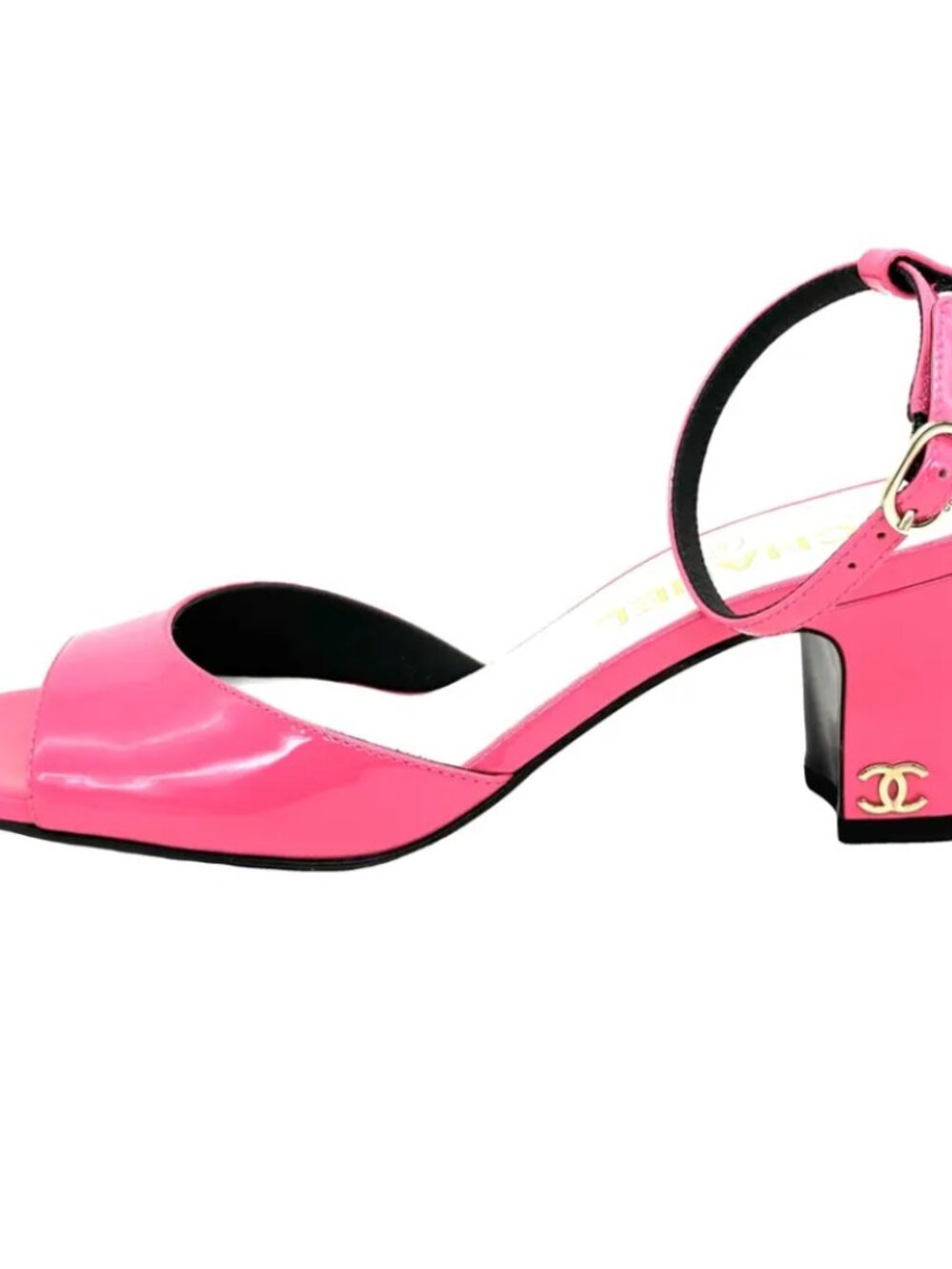 CHANEL 23A Metiers D'Art Pink Patent Ankle Strap Sandals Heels 39 US 8.5 NIB - Picture 4 of 11